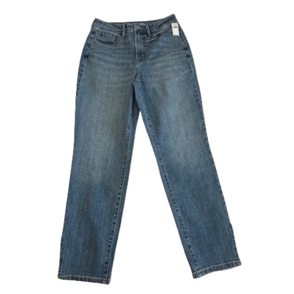 Old Navy High Rise O.G Straight Leg Blue Jeans Slits in The Bottom of jeans NWT